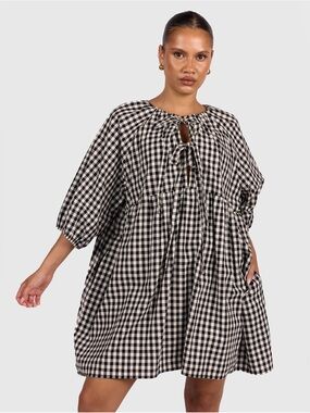 NWT The Lullaby Club Florence Black and White Gingham Mini Dress